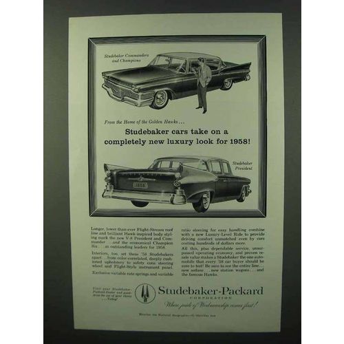 1958 Studebaker President Ad - New Luxury Look
