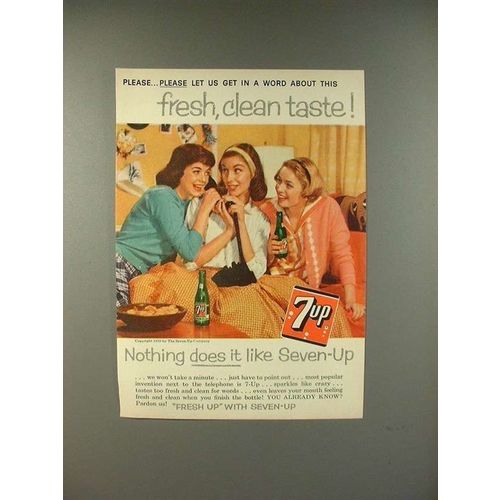 1959 7-Up Soda Ad - Fresh, Clean Taste!