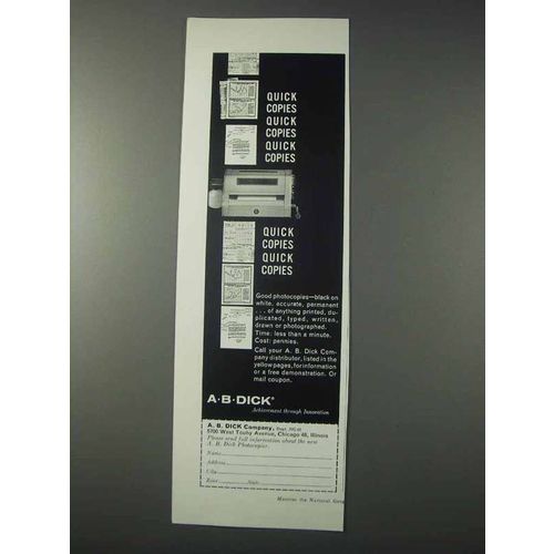 1959 A.B. Dick Copier Ad - Quick Copies