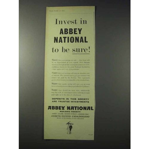 1959 Abbey National Building Society Ad - Invest In
