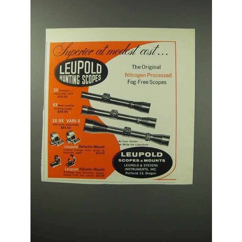 1962 Leupold Scopes Ad - Superior at Modest Cost
