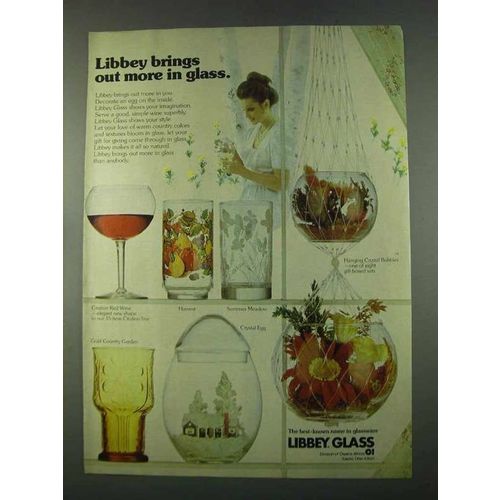 1974 Libbey Glass Ad - Citation Red Wine, Harvest