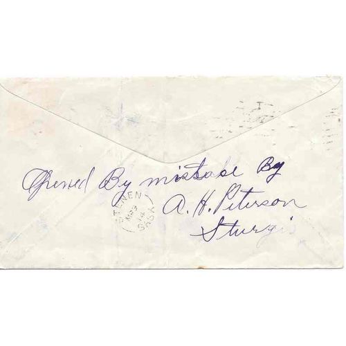 Canada Admiral 1914, Regina to Stenen redirected to Sturgis SASK, Slogan