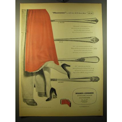 1950 Holmes & Edwards Silver Ad - Spring Garden, Lovely Lady, Youth