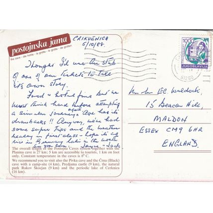 Postojna Grottos Slovenia Postcard used VGC