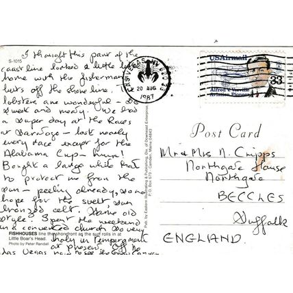 Fish Houses Little Boars Head New Hampshire United States Postcard 1987 used VGC