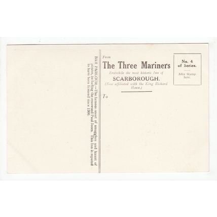 The Bar Parlour Three Mariners Inn Scarborough Postcard Yorkshire