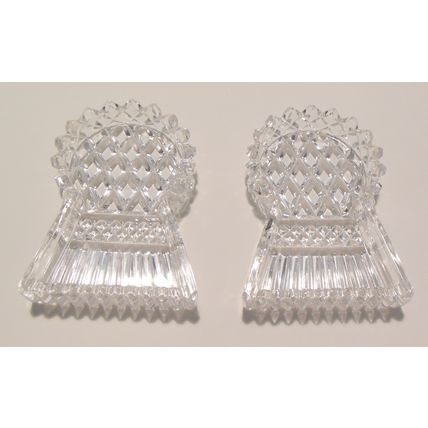 Vintage Thistle Shaped Pair Of Glass Trinket Pin Dishes in Original Boxed