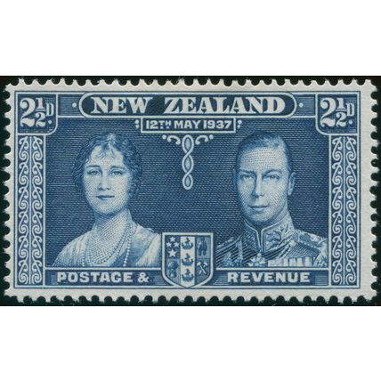 New Zealand 1937 2½d Prussian blue Coronation SG 600 unused