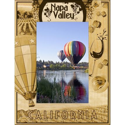Napa Valley California Laser Engraved Wood Picture Frame Portrait (4 x 6)