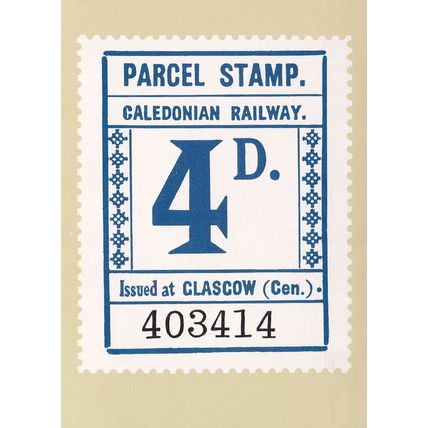 Caledonian Railway Parcel Glasgow Scottish Packet Stamp Postcard