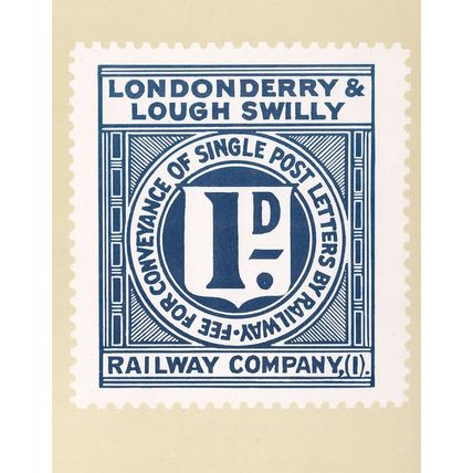 Londonderry & Lough Swilly Railway Company Parcel Stamp Fee Postcard