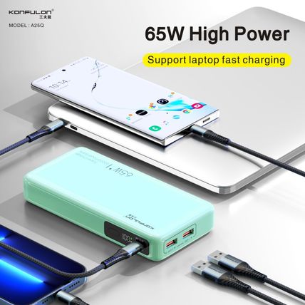 Konfulon 65W Power Bank 20000mAh for Phone iPad MacBook 45W Laptop Kodak Surface