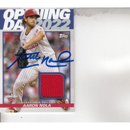 AARON NOLA OPENING DAY GAME JERSEY 2022 AUTOGRAPHED PHILADELPHIA PHILLIES PITCHR