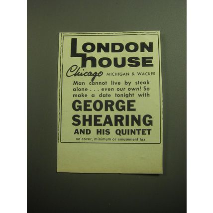 1958 London House Restaurant Ad - George Shearing and his Quintet