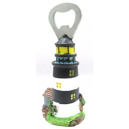 Lighthouse Bottle Opener Light Black & White Striped 9 CM Home Decor Drinks Gift