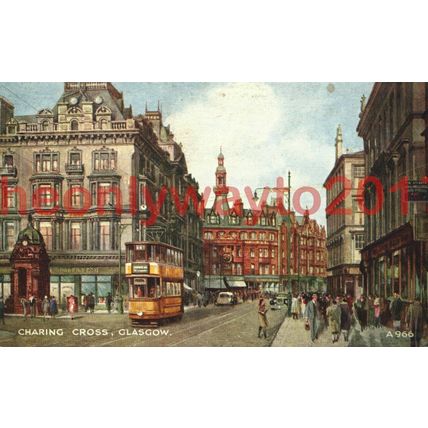 Charing Cross, Glasgow, Scotland, Postcard, Valentine Art Colour