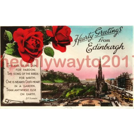 Hearty Greetings from Edinburgh, Scotland, Postcard, 1940