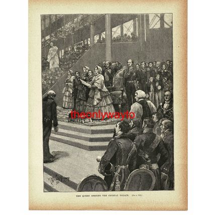 Queen Victoria Opens Crystal Palace, Book Illustration (Print), c1895