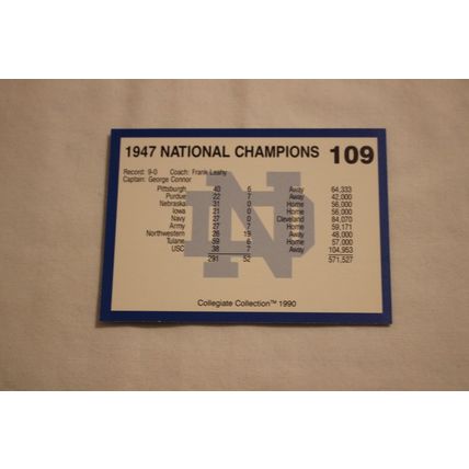 1947 National Champions 1990 Collegiate Collection Notre Dame NO. 109