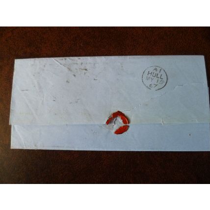 1867 GB QV 1d Red stamp ID Plate 94 cover Moss & Lowe Solicitors Hull London