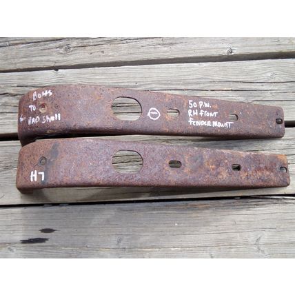 1950 Dodge Power Wagon Front Fender Mounts Brackets OEM Pair Flat Fender