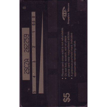 Call Zone S'pore $5 Telephone Card (Used)