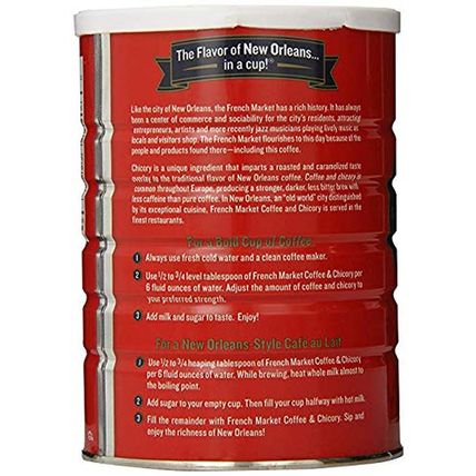 French Market Coffee & Chicory Medium-Dark Roast Ground Coffee, 12Oz Can (Pack o