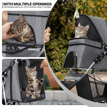 Monibloom 3 Wheels Pet Dog Cat Stroller for Small Medium Dogs and Cats, Lightwei