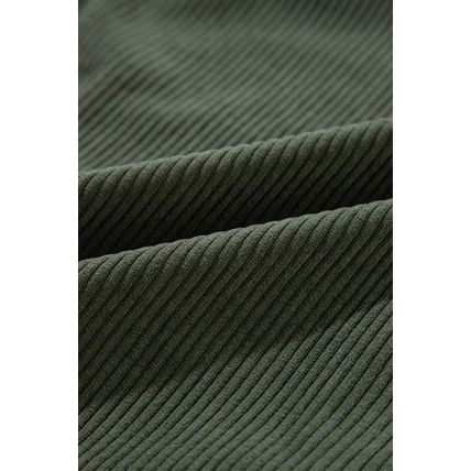Jungle Green Oversized Corduroy Contrast Hooded Shacket