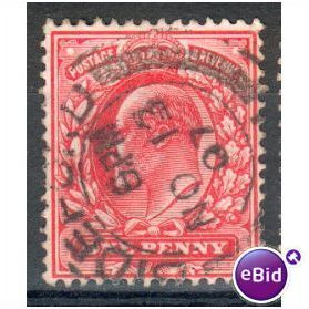 GB stamps 1902-10 KEV11 - 1d SG219 Bideford 2