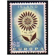 1964 Iceland 368 used - Europa 9.00kr