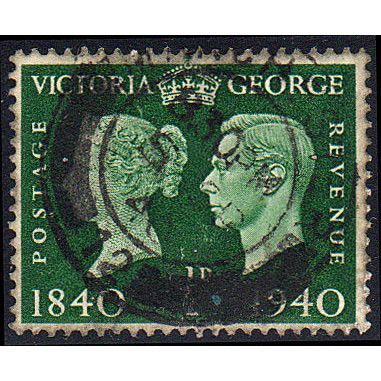 Great Britain 1940 Stamp Centenary ½d Green Used SG 479 Sc 252 postage Stamp