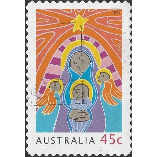 AUSTRALIA, CHRISTMAS, Madonna and Child s/a, orange 2003, 45c, #4