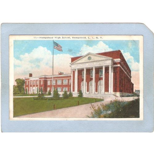 New York Hempstead Long Island Postcard Hempstead High School nyli_box1~5