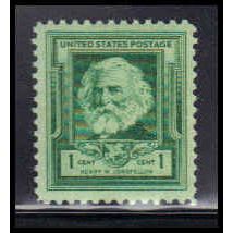 864 1c Henry Longfellow Fine MNH KA2513