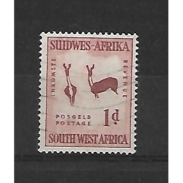 SouthWestAfrica.SG154 1d "Two Bucks" (rock painting).Fine Used.May21