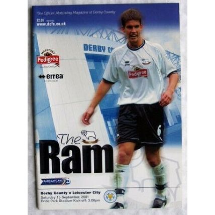 2001 programme Derby County v. Leicester City, poster Paul Boertien