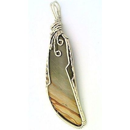 Wild Horse Canyon Jasper Nickel Silver Wire Wrap Gemstone Pendant 28