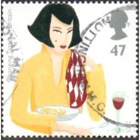 2005 Changing Tastes in Britain. 47p Value.Woman Eating Pasta. Fine Used.