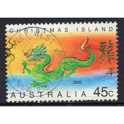 Christmas Island 2000 Year of the Dragon 45c Used