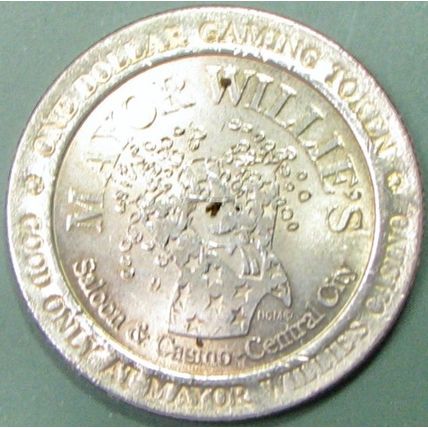 Mayor Willie's. $1 Casino Token. Central City, CO. 02A.