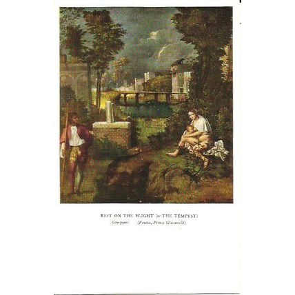 Art REST ON THE FLIGHT (Giorgione) Postcard (Medici 142)