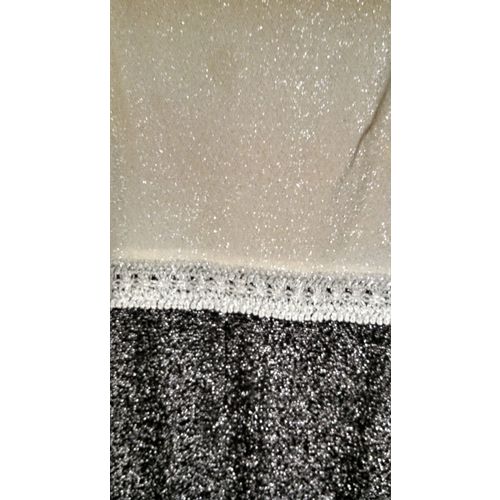 Sparkling 70s black and white shift gown formal prom evening dress lace accents