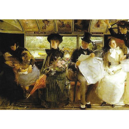 C-46927X: The Bayswater Omnibus, 1895 (G. W. Joy (1844-1925)): Oil on Canvas.