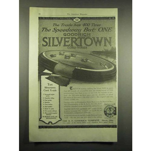 1917 Goodrich Silvertown Cord Tire Ad - Speedway