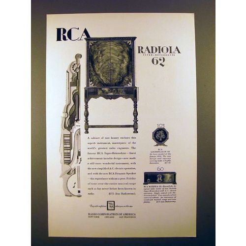 1928 RCA Radiola 62, 60 Radio, Loudspeaker 103 Ad