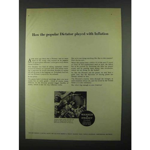 1967 Warner & Swasey Turret Lathe Ad - Inflation