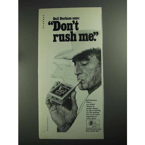 1968 Bull Durham Cigarettes Ad - Don't Rush Me