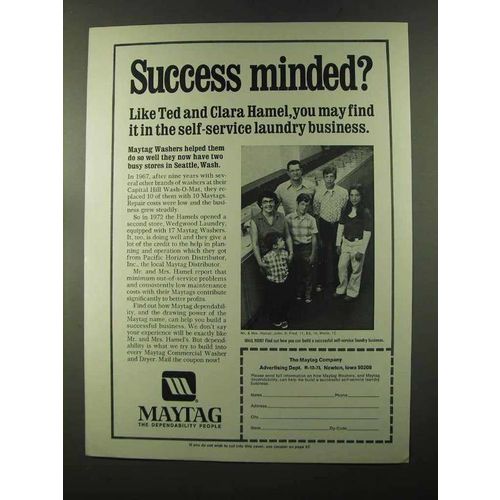 1973 Maytag Washers Ad - Success Minded?